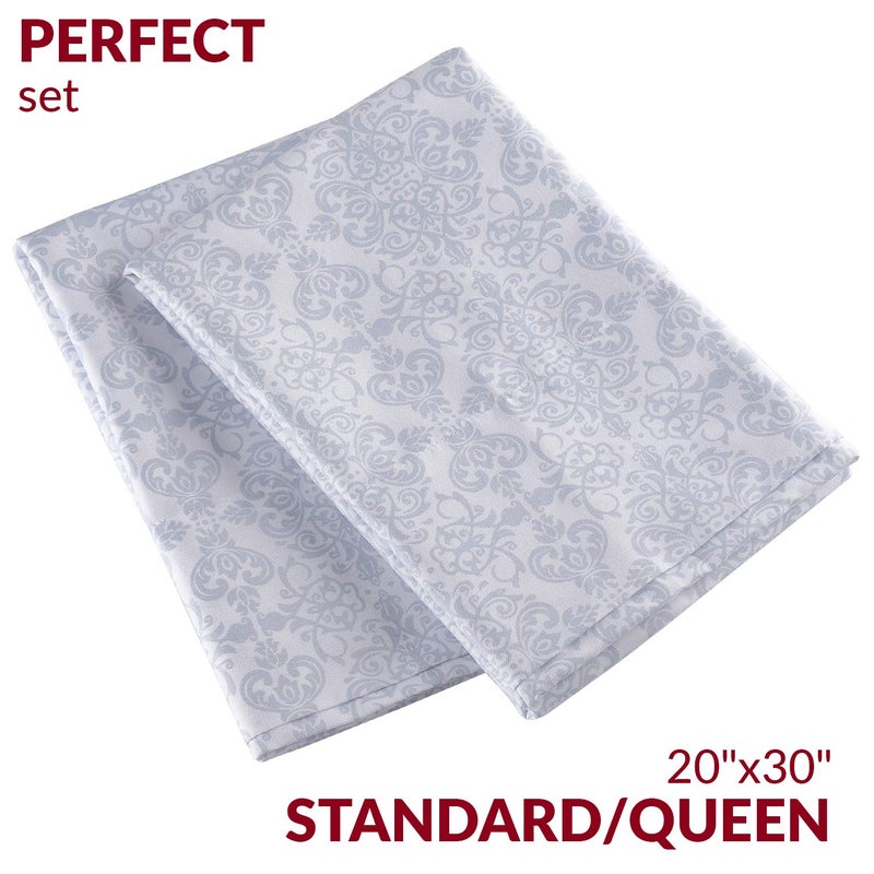 Mellanni Pillow Cases - Luxury, Extra Soft, Cooling Pillow Covers - 2 PC Iconic Collection Pillowcases - Envelope Closure (Standard/Queen 20" x 30", Laced Sky Blue) - Image 2